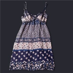 Lots of Love by Speechless floral multi pattern blue and white mini dress